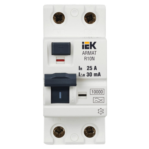 ARMAT Выключатель дифференциального тока R10N 2P 25А 30мА тип A IEK
