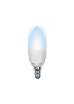 Лампа светодиодная LED-C37 7W/NW/E14 /FR PLP01WH Яркая 7Вт свеча матовая 4000К нейтр. бел. E14 (упак. картон) Uniel UL-00002411