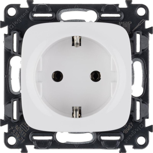 Розетка 1-м СП Valena Allure 16А IP2X 250В 2P+E безвинтов. клеммы с лицев. панелью механизм бел. Leg 753721 Розетка 1-м СП Valena Allure 16А IP2X 250В 2P+E безвинтов. клеммы с лицев. панелью механизм бел. Leg 753721