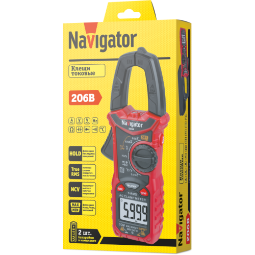 Клещи токовые 95 780 NMT-Cm-206B True RMS 600В/600А Navigator 95780 Клещи токовые 95 780 NMT-Cm-206B True RMS 600В/600А Navigator 95780