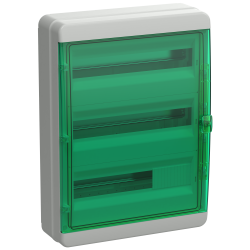 TEKFOR Корпус пластиковый КМПн-54 IP65 зеленая прозрачная дверь IEK