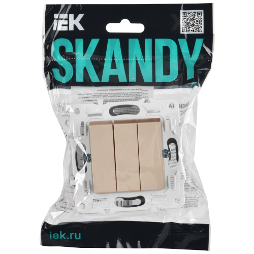 SKANDY Выключатель 3-клавишный 10А SK-V11Sa песочный IEK SKANDY Выключатель 3-клавишный 10А SK-V11Sa песочный IEK