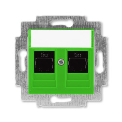 Розетка компьютерная 2-м Levit RJ45 кат.5E зел. ABB 2CHH295118A6067