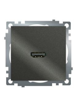 Розетка HDMI 2.1, Type A (механизм), серия Катрин, графит, GLS00-7118-06