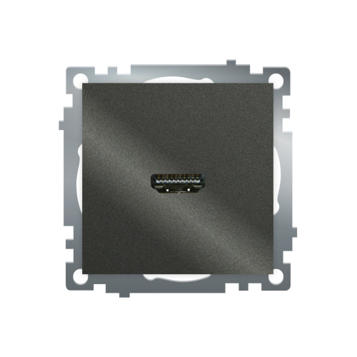 Розетка HDMI 2.1, Type A (механизм), серия Катрин, графит, GLS00-7118-06