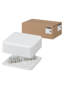 Коробка распаячная КР 75х75х28 ОП с клем. колодкой белая IP40 TDM