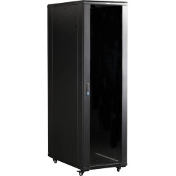 Шкаф серверный Lanmaster (TWT-CBB-47U-6X10-G1) напольный 47U 600x1000мм пер.дв.стекл металл 2 бок.пан. 800кг черный