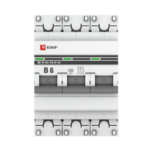 Авт. выкл. ВА 47-63 3P 6А (В) 4,5kA EKF PROXIMA