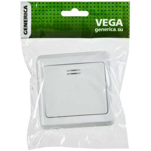 VEGA Выключатель 1-клавишный с индикацией 10А ВС10-1-1-ВБ белый GENERICA VEGA Выключатель 1-клавишный с индикацией 10А ВС10-1-1-ВБ белый GENERICA