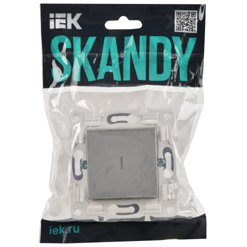 SKANDY Выключатель 1-клавишный с индикацией 10А SK-V07S серебряный IEK SKANDY Выключатель 1-клавишный с индикацией 10А SK-V07S серебряный IEK