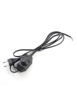 Сетевой шнур с диммером 230V 2м, черный, DM103-200W
