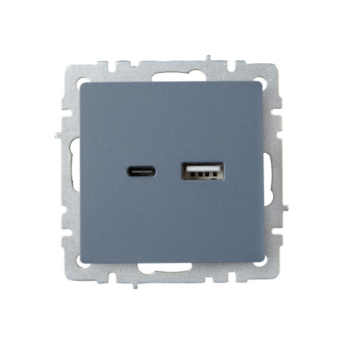 BRITE Розетка USB A+C 18Вт РЮ11-1-БрМ маренго IEK BRITE Розетка USB A+C 18Вт РЮ11-1-БрМ маренго IEK