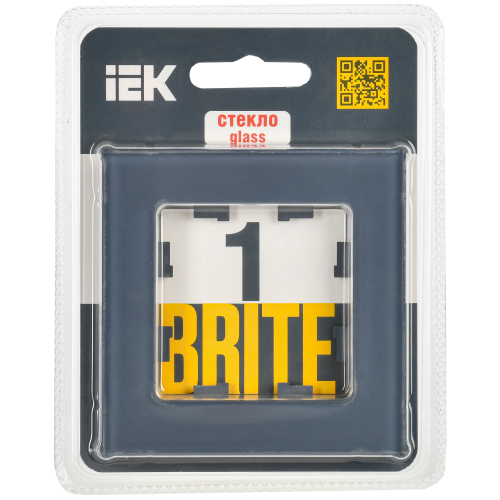BRITE Рамка 1-местная РУ-1-2-Бр стекло маренго матовый IEK