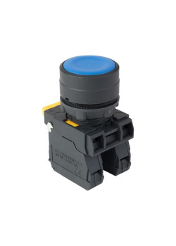 Кнопка SB-31 плоская с фиксацией 1NO+1NС синяя IP65