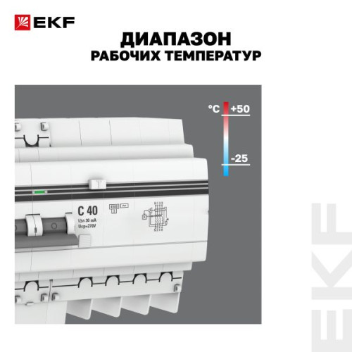 АВДТ АД-4 4P 40А х-ка C 30мА тип АС эл. 4,5кА PROXIMA EKF