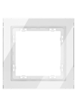Рамка 1-м S70 стеклян. бел. Voltum VLS110101