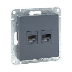 Механизм роз., RJ45 - 2шт, (cat5), графит., Эпика EKF