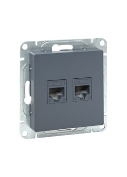 Механизм роз., RJ45 - 2шт, (cat5), графит., Эпика EKF