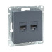 Механизм роз., RJ45 - 2шт, (cat5), графит., Эпика EKF Механизм роз., RJ45 - 2шт, (cat5), графит., Эпика EKF