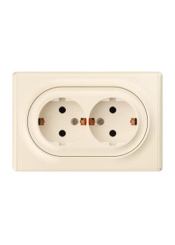 Розетка 2-м СП Florence 16А IP20 с заземл. винт. клеммы беж. 1E10401301 OneKeyElectro 2172790
