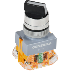 Переключатель D7-11X2 на 2 положения 1NC+1NO черный GENERICA