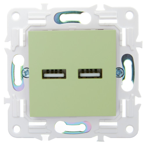 SKANDY Розетка USB A+A 3,1А SK-R15G мятный IEK SKANDY Розетка USB A+A 3,1А SK-R15G мятный IEK