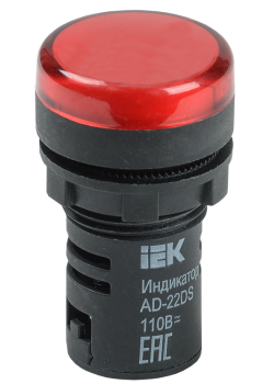 Лампа AD22DS(LED)матрица d=22мм красный 110В AC/DC IEK