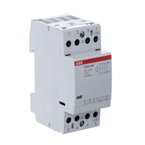 Контактор ESB25-40N-06 модульный (25А АС-1 4НО) катушка 230В AC/DC ABB 1SAE231111R0640 Контактор ESB25-40N-06 модульный (25А АС-1 4НО) катушка 230В AC/DC ABB 1SAE231111R0640