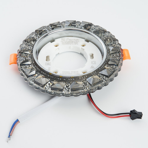 Светильник встраиваемый с белой LED подсветкой Feron CD4045 потолочный GX53 без лампы, серый, хром Светильник встраиваемый с белой LED подсветкой Feron CD4045 потолочный GX53 без лампы, серый, хром