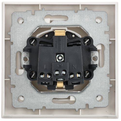 BRITE Розетка 1-местная с заземлением с защитными шторками и крышкой 16А IP44 в сборе РСбш10-3-44-БрБ белый BRITE Розетка 1-местная с заземлением с защитными шторками и крышкой 16А IP44 в сборе РСбш10-3-44-БрБ белый