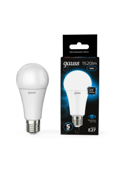 Лампа светодиодная Black 16Вт A60 грушевидная 6500К холод. бел. E27 1470лм GAUSS 102502316