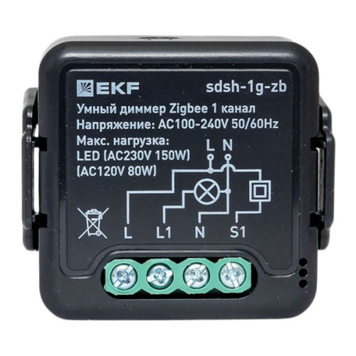 Умный диммер в подрозетник 1-канальный Zigbee EKF Connect Select Умный диммер в подрозетник 1-канальный Zigbee EKF Connect Select