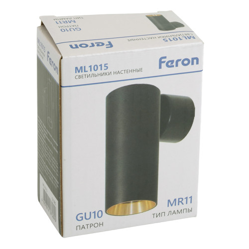 Светильник Feron ML1015 настенный под лампу GU10, черный + золото Светильник Feron ML1015 настенный под лампу GU10, черный + золото