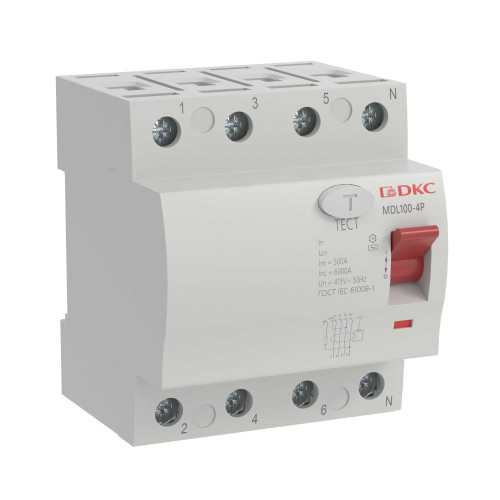 Устройство защитного отключения YON макс (YON max) типа MDL100, 4 полюса, 100mA, 80A, тип AC
