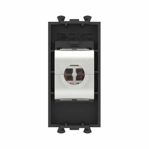 Компьютерная розетка RJ-45 без шторки модульная, кат.6 экранированная, Avanti, черный матовый, 1 модуль Компьютерная розетка RJ-45 без шторки модульная, кат.6 экранированная, Avanti, черный матовый, 1 модуль