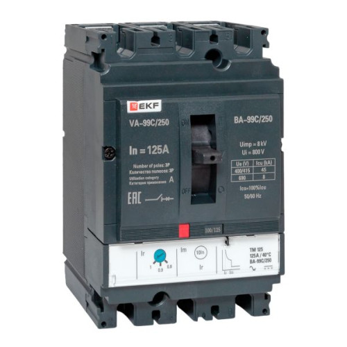 ВА-99C 250/125А 3P 45кА с термомагнитным расцепителем EKF