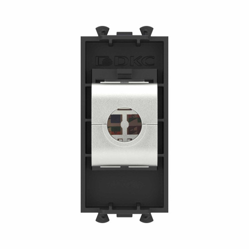 Компьютерная розетка RJ-45 без шторки модульная, кат.6А экранированная, Avanti, черный матовый, 1 модуль Компьютерная розетка RJ-45 без шторки модульная, кат.6А экранированная, Avanti, черный матовый, 1 модуль