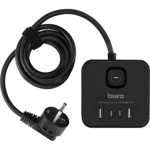 Сетевой удлинитель Buro BU-PTE4.1UC-B 1.5м (4 розетки) черный (пакет ПЭ) Сетевой удлинитель Buro BU-PTE4.1UC-B 1.5м (4 розетки) черный (пакет ПЭ)