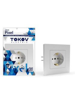 Розетка 1-м СП Pixel 16А IP20 с заземл. защ. шторки в сборе бел. TOKOV ELECTRIC TKE-PX-R1FZSF-C01
