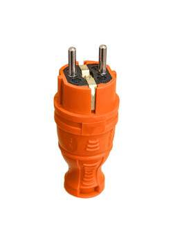 Вилка прямая с заземл. IP44 каучук оранж. TOKOV TKE-C10-KV-Z