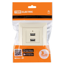 Розетка 2USB порт 2,1А 5В сл. кость 