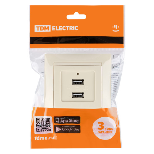 Розетка 2USB порт 2,1А 5В сл. кость Розетка 2USB порт 2,1А 5В сл. кость