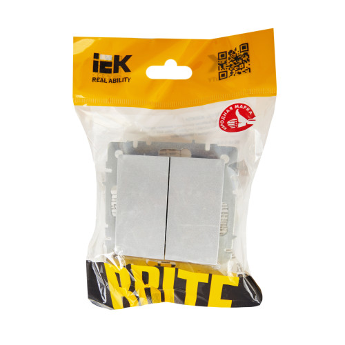 BRITE Выключатель жалюзи 10А ВС10-1-5-БрА алюминий IEK BRITE Выключатель жалюзи 10А ВС10-1-5-БрА алюминий IEK