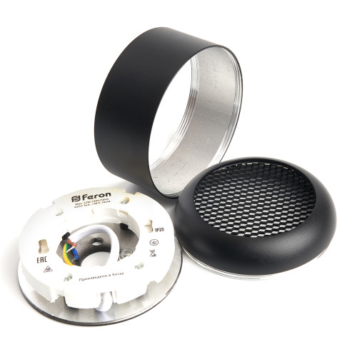 Светильник потолочный Feron HL364 Barrel ECHO 12W, 230V, GX53, чёрный, с антибликовой сеточкой Светильник потолочный Feron HL364 Barrel ECHO 12W, 230V, GX53, чёрный, с антибликовой сеточкой