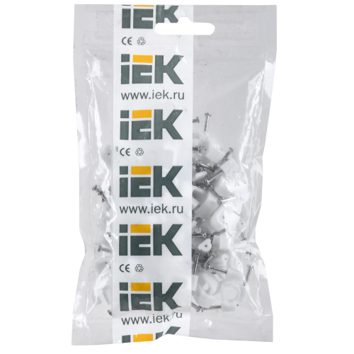 Скоба 10мм плоская пластиковая (100шт) IEK