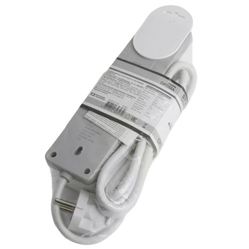 Сетевой фильтр 3-местный с/з STEKKER HM20-31-03 3x1мм2, 3 м, 250В, 16А, серия Optima, белый Сетевой фильтр 3-местный с/з STEKKER HM20-31-03 3x1мм2, 3 м, 250В, 16А, серия Optima, белый
