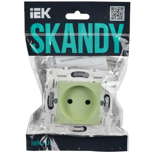 SKANDY Розетка без заземления без защитных шторок 10А SK-R02G мятный IEK SKANDY Розетка без заземления без защитных шторок 10А SK-R02G мятный IEK