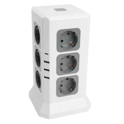 Удлинитель 12-местн с/з, 3x1мм2, 1.5 м,250В,16А, 3520Вт 3USB A + 1C 5V 3,4A, белый, серый серия Comfort HM10-61-01 Удлинитель 12-местн с/з, 3x1мм2, 1.5 м,250В,16А, 3520Вт 3USB A + 1C 5V 3,4A, белый, серый серия Comfort HM10-61-01