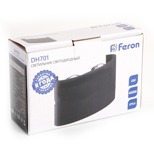 Светильник уличный светодиодный Feron DH701, 4*1W, 300Lm, 4000K, черный Светильник уличный светодиодный Feron DH701, 4*1W, 300Lm, 4000K, черный