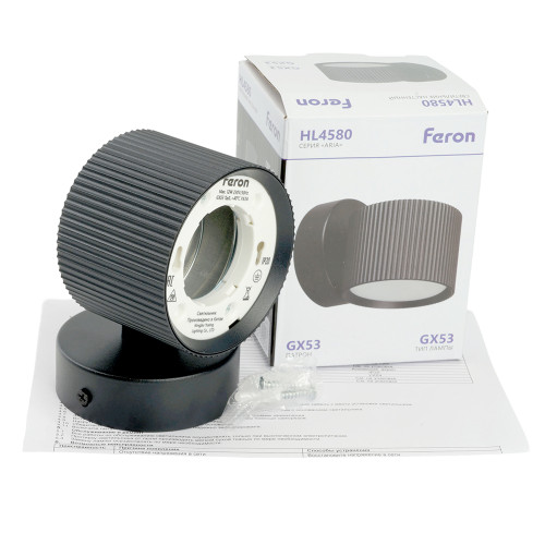 Светильник настенный Feron HL4580 ARIA 12W, 230V,GX53, черный IP20 Светильник настенный Feron HL4580 ARIA 12W, 230V,GX53, черный IP20